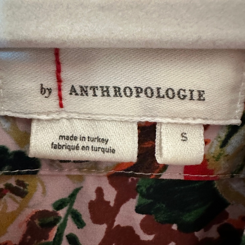 Anthropologie Women's Somerset Pink Floral Midi‎ Dress Size Small Tiered - Picture 4 of 13